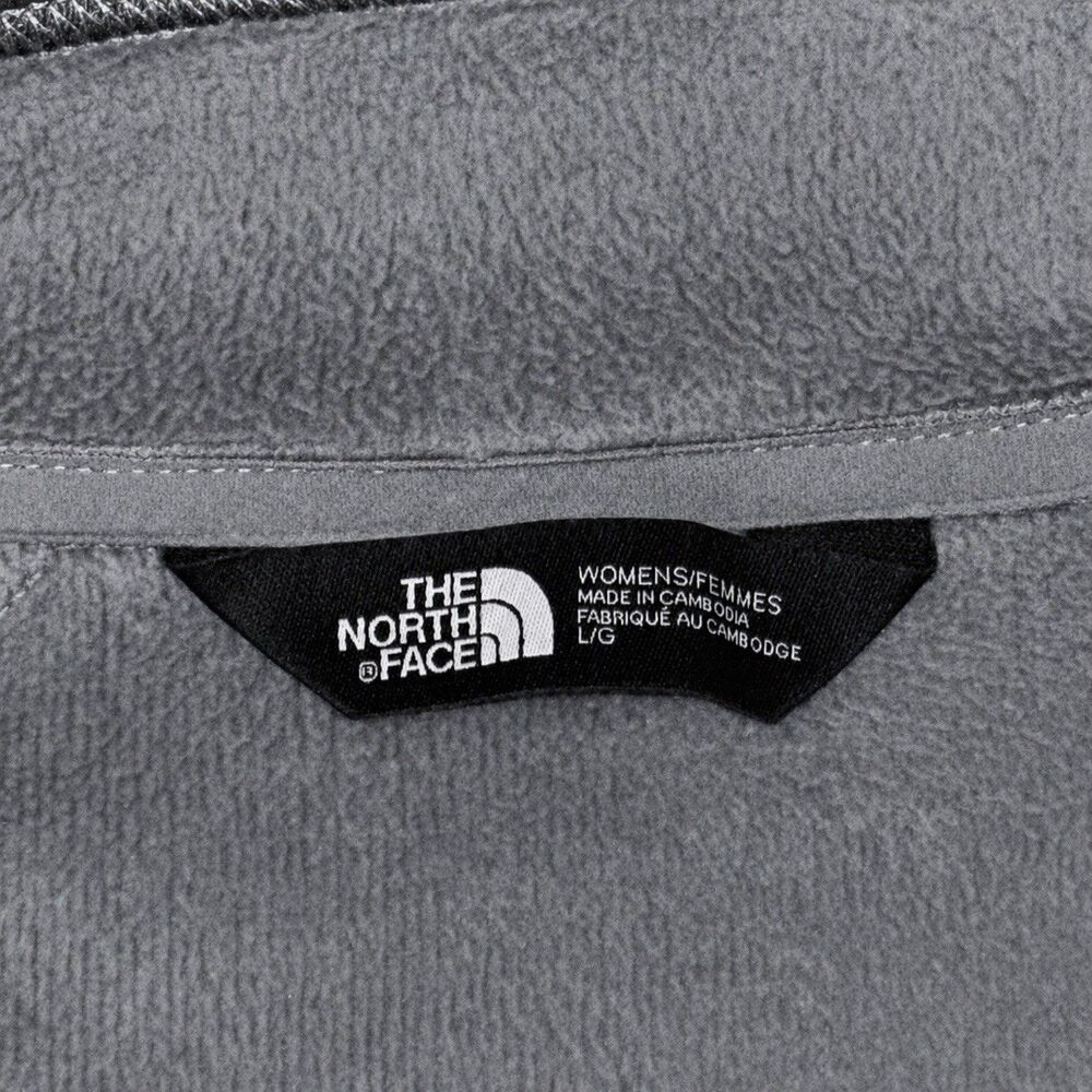 The North Face Womens L Gray Full Zip Stretch Fleece Jacket Logo - Picture 6 of 9